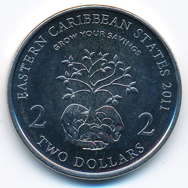 Восточные Карибы, 2 доллара (2011 г.)