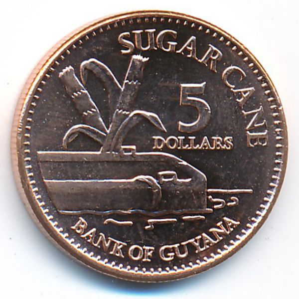 Гайана, 5 долларов (2012 г.)
