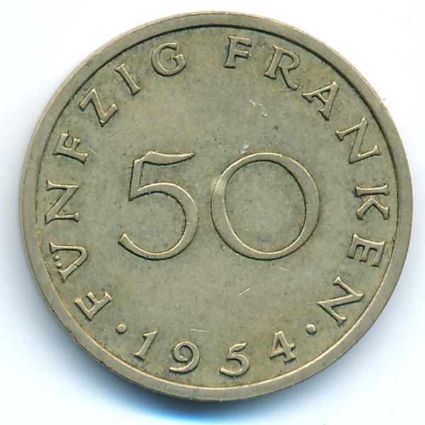 Саар, 50 франков (1954 г.)