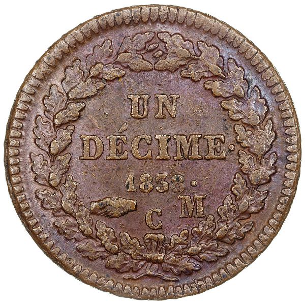 Монако, 1 десим (1838 г.)