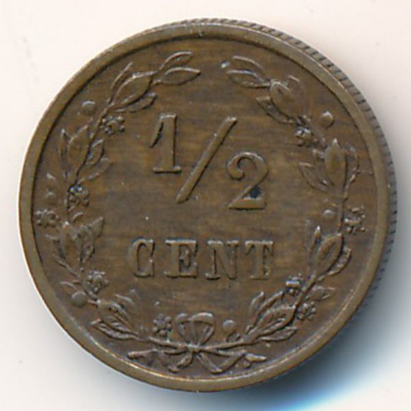 Нидерланды, 1/2 цента (1884 г.)