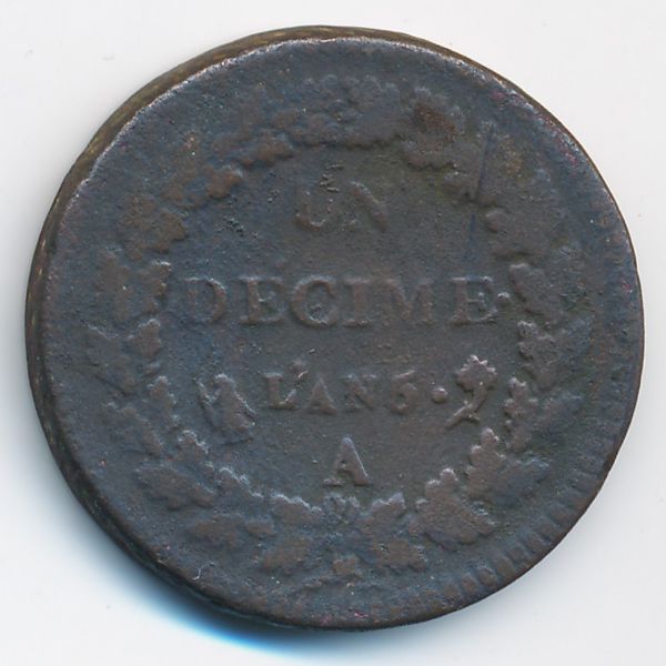 Франция, 1 десим (1796 г.)