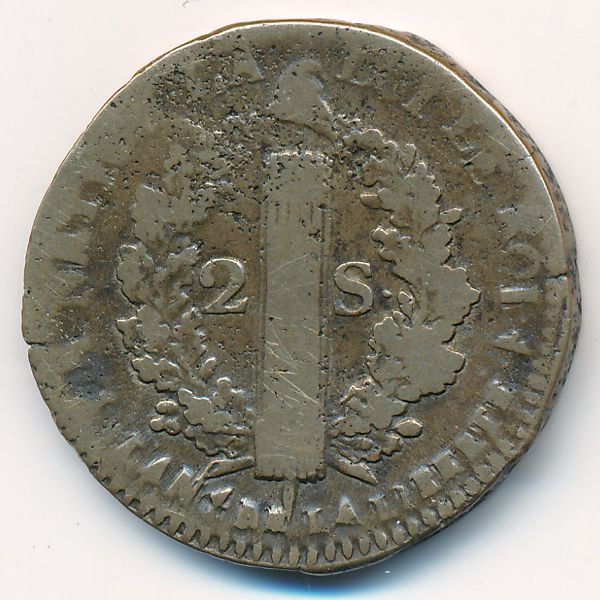 Франция, 2 соля (1793 г.)