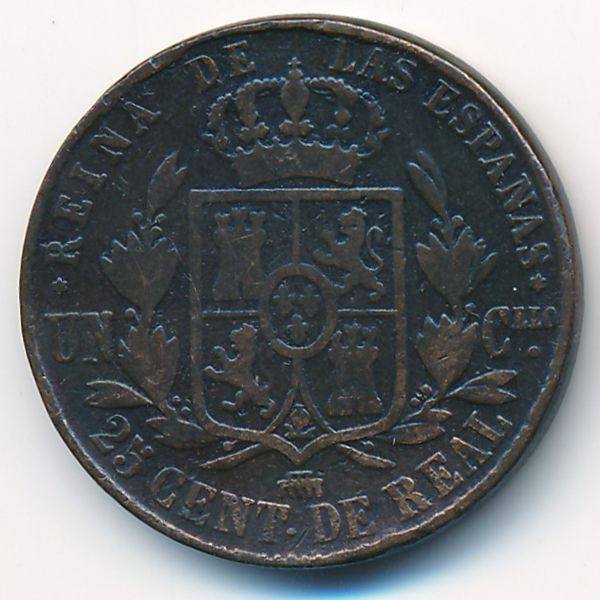 Испания, 25 сентимо (1860 г.)
