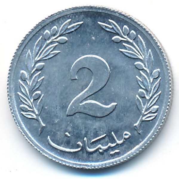 Тунис, 2 миллима (1960 г.)