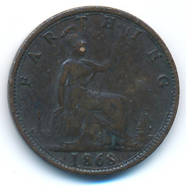 Великобритания, 1 фартинг (1868 г.)