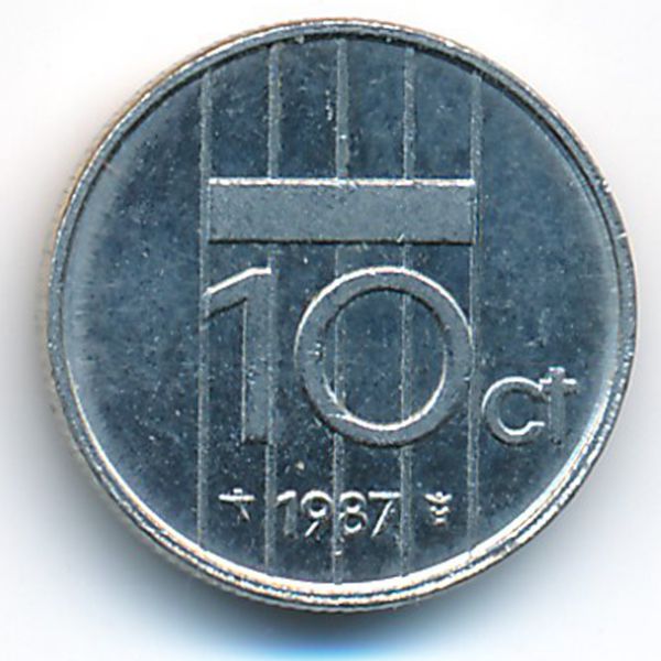 Нидерланды, 10 центов (1987 г.)