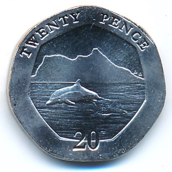 Гибралтар, 20 пенсов (2020 г.)