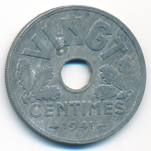 Франция, 20 сентим (1941 г.)