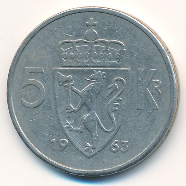 Норвегия, 5 крон (1963 г.)