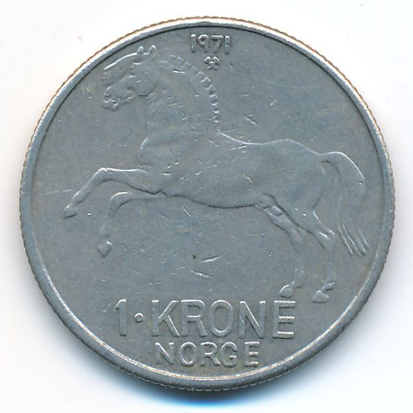 Норвегия, 1 крона (1971 г.)