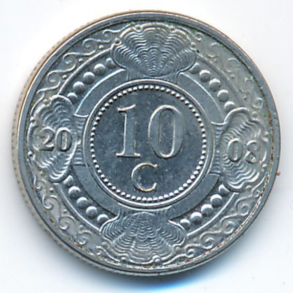 Антильские острова, 10 центов (2008 г.)