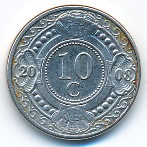 Антильские острова, 10 центов (2008 г.)