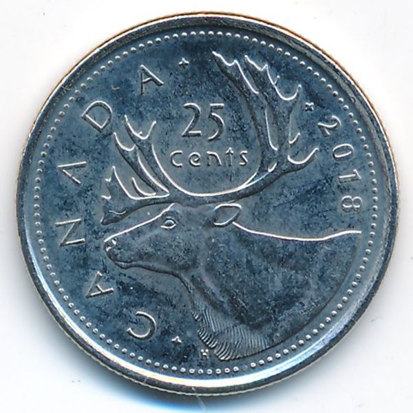 Канада, 25 центов (2018 г.)