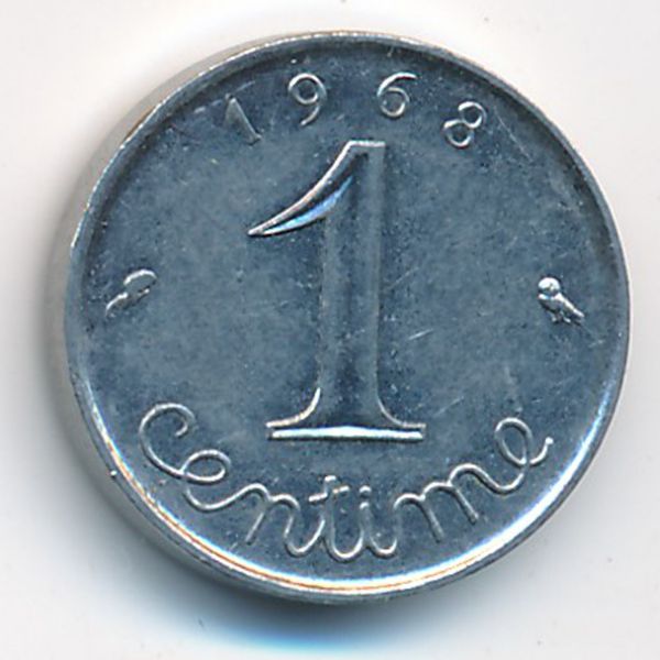 Франция, 1 сентим (1968 г.)