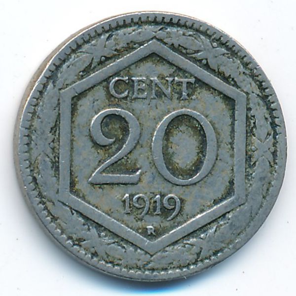 Италия, 20 чентезимо (1919 г.)