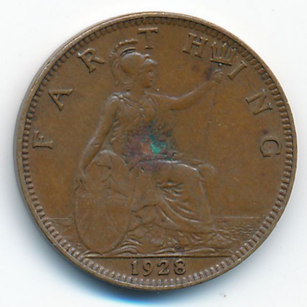 Великобритания, 1 фартинг (1928 г.)