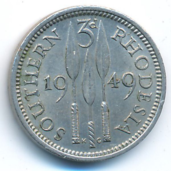 Южная Родезия, 3 пенса (1949 г.)