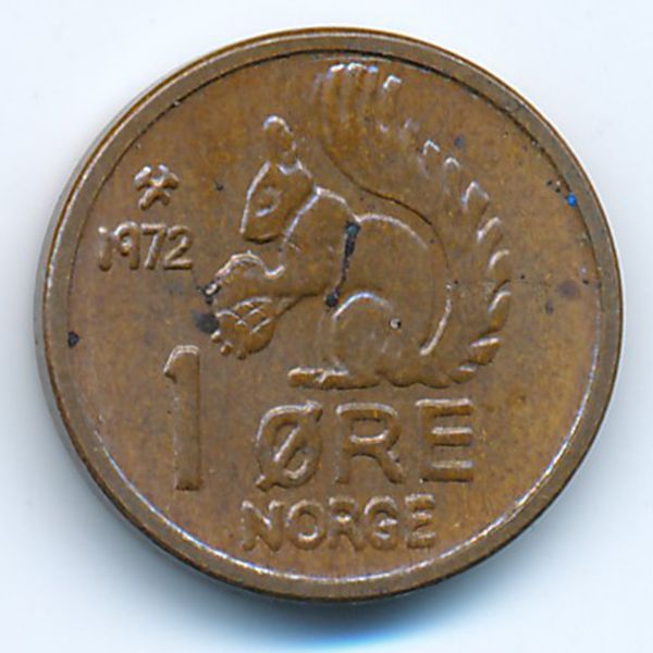 Норвегия, 1 эре (1972 г.)