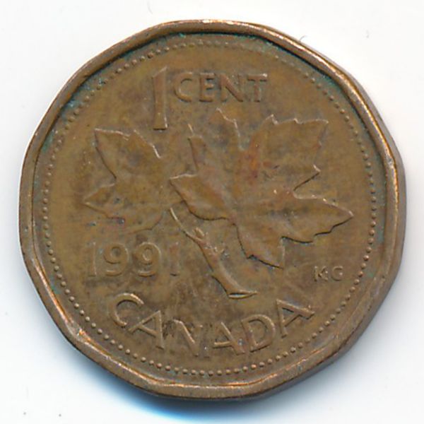Канада, 1 цент (1991 г.)