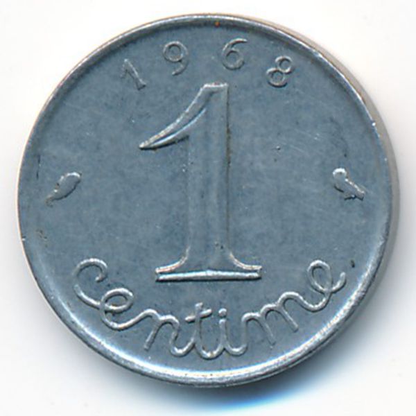 Франция, 1 сентим (1968 г.)