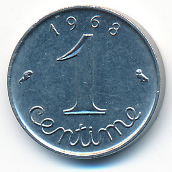 Франция, 1 сентим (1968 г.)