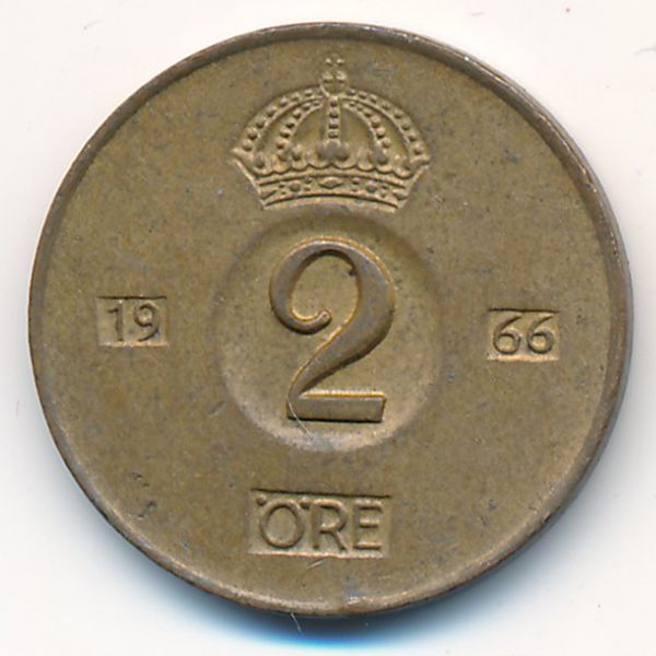 Швеция, 2 эре (1966 г.)