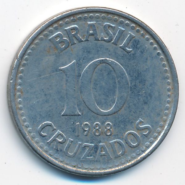 Бразилия, 10 крузадо (1988 г.)