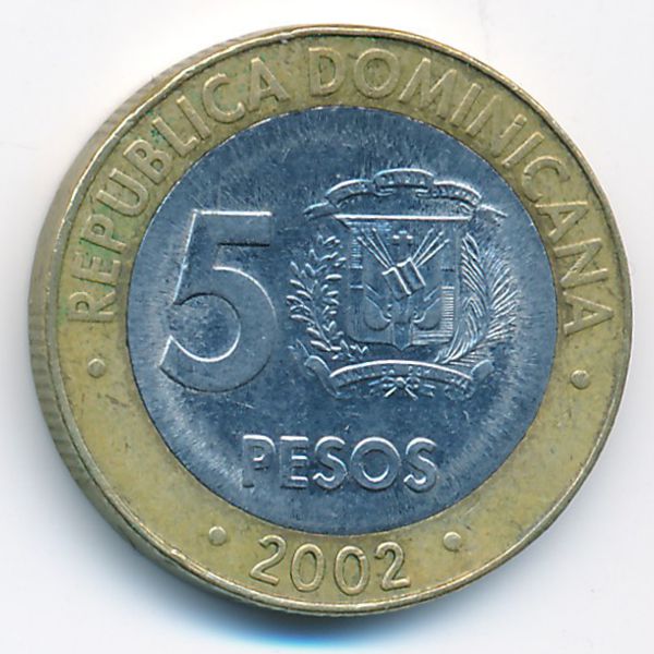 Доминиканская республика, 5 песо (2002 г.)