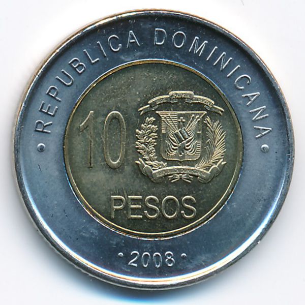 Доминиканская республика, 10 песо (2008 г.)