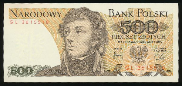 Польша, 500 злотых (1982 г.)