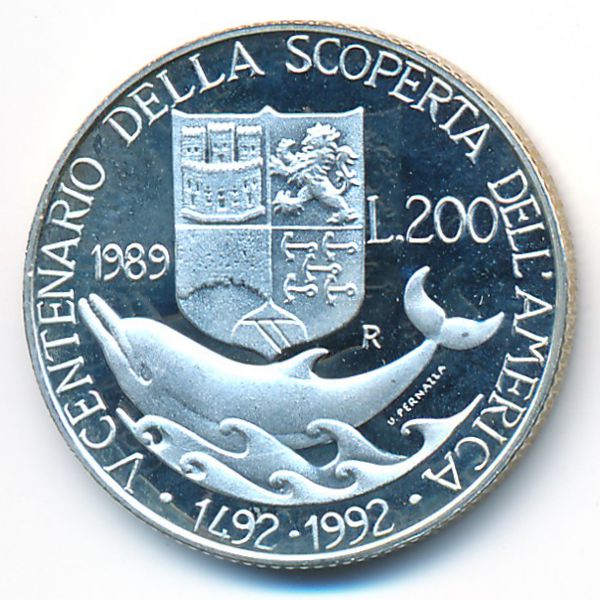 Италия, 200 лир (1989 г.)