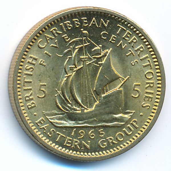 Восточные Карибы, 5 центов (1965 г.)