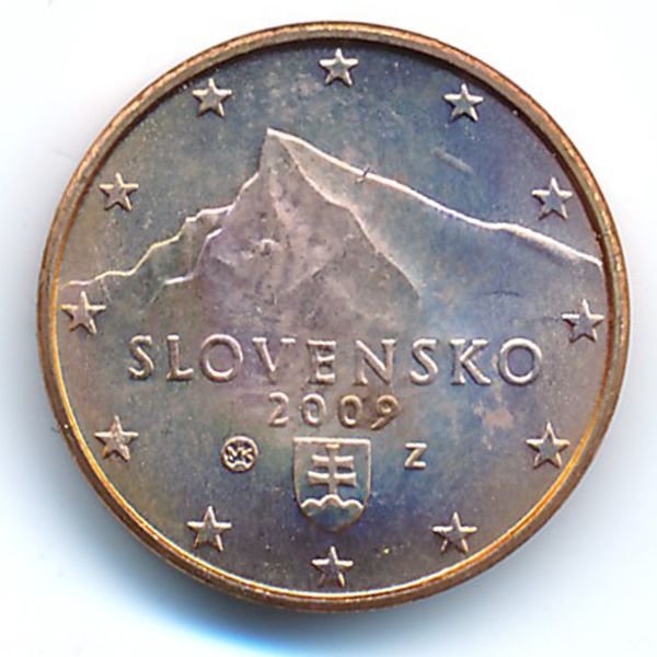 Словакия, 1 евроцент (2009 г.)