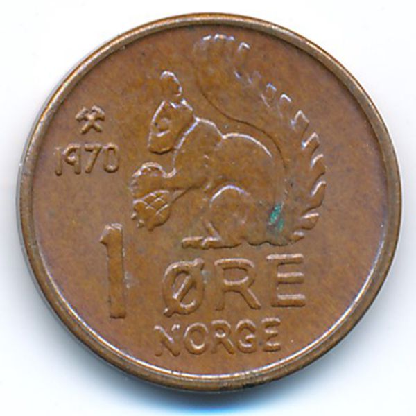Норвегия, 1 эре (1970 г.)