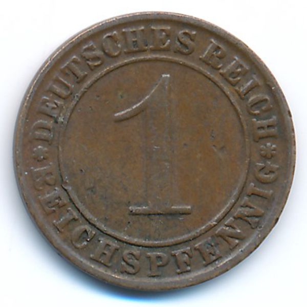 Веймарская республика, 1 рейхспфенниг (1925 г.)