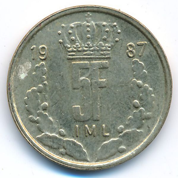 Люксембург, 5 франков (1987 г.)