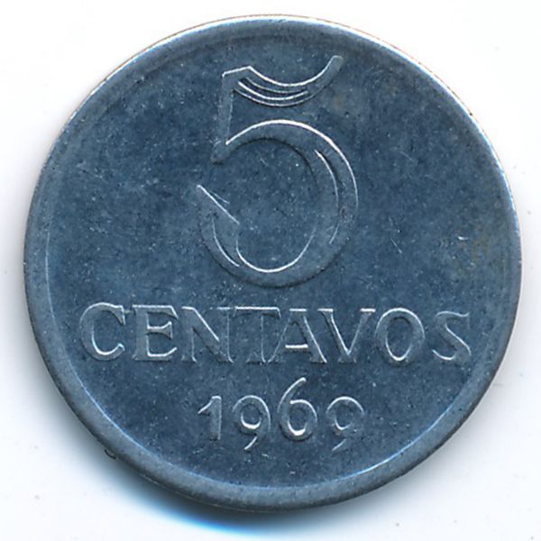 Бразилия, 5 сентаво (1969 г.)
