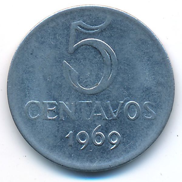 Бразилия, 5 сентаво (1969 г.)