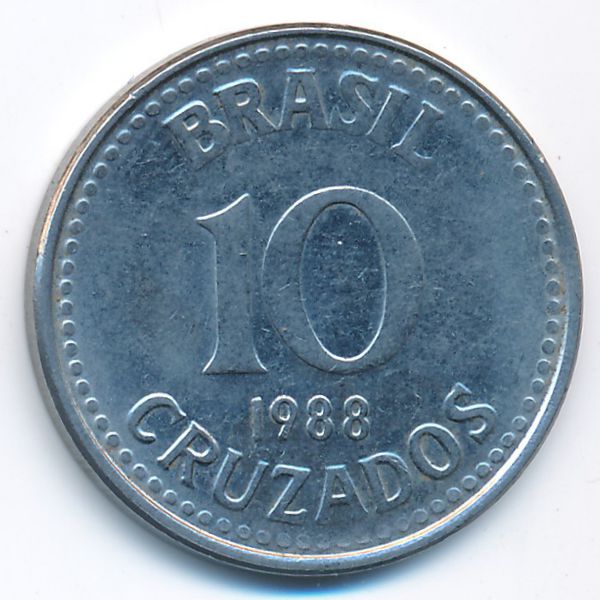 Бразилия, 10 крузадо (1988 г.)