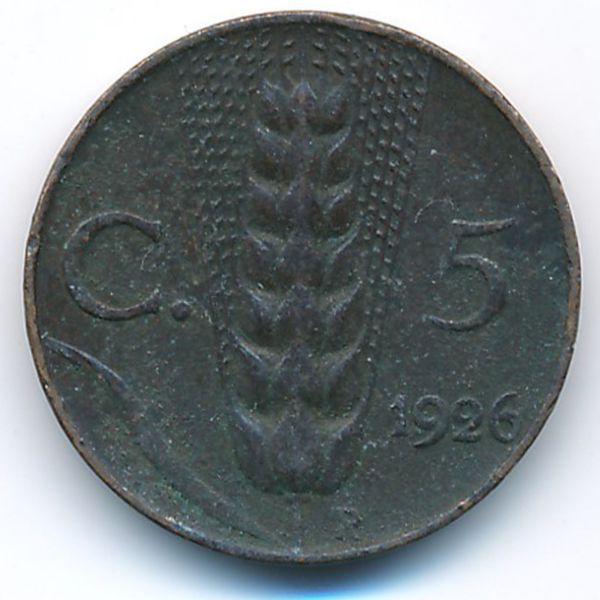 Италия, 5 чентезимо (1926 г.)