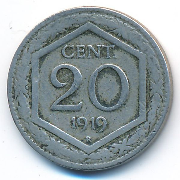 Италия, 20 чентезимо (1919 г.)