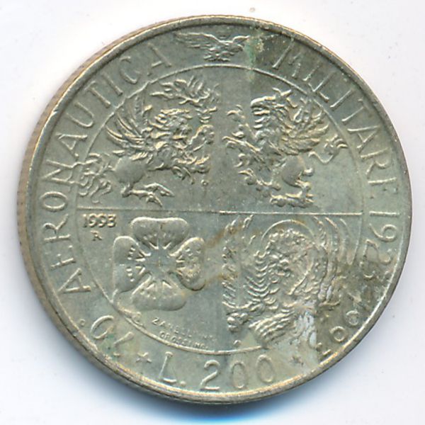 Италия, 200 лир (1993 г.)