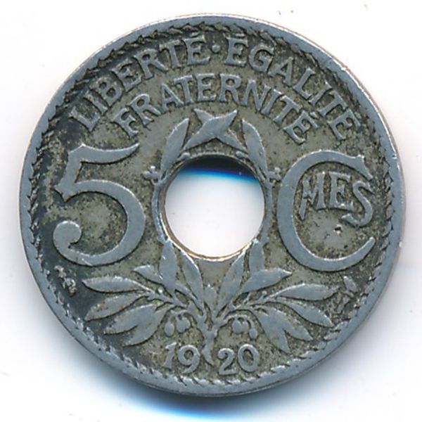 Франция, 5 сентим (1920 г.)