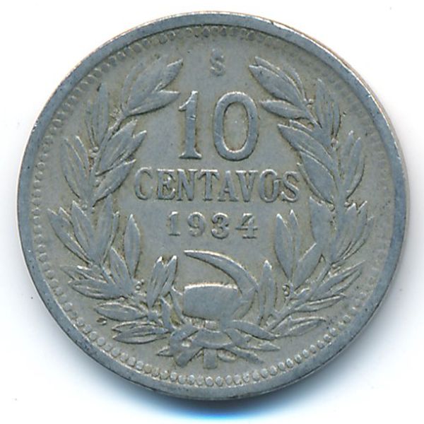 Чили, 10 сентаво (1934 г.)