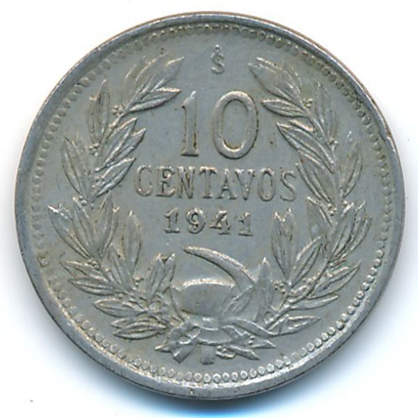 Чили, 10 сентаво (1941 г.)