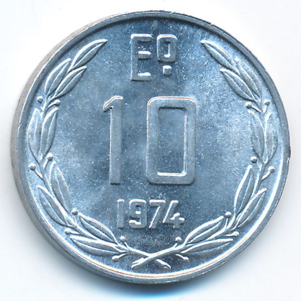 Чили, 10 эскудо (1974 г.)