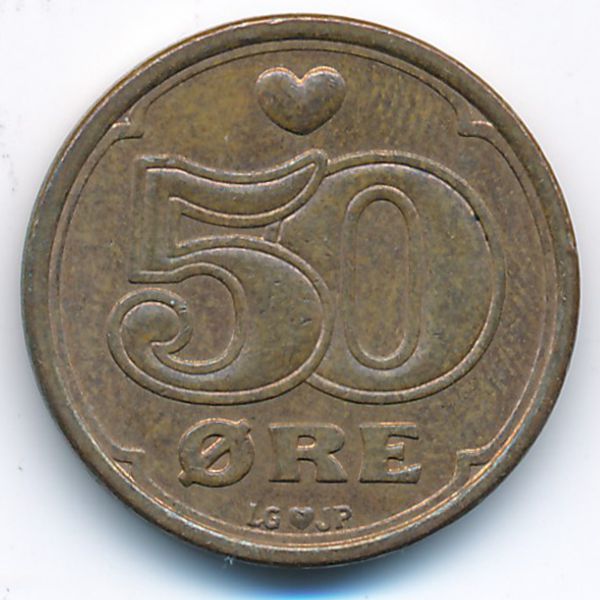 Дания, 50 эре (1990 г.)
