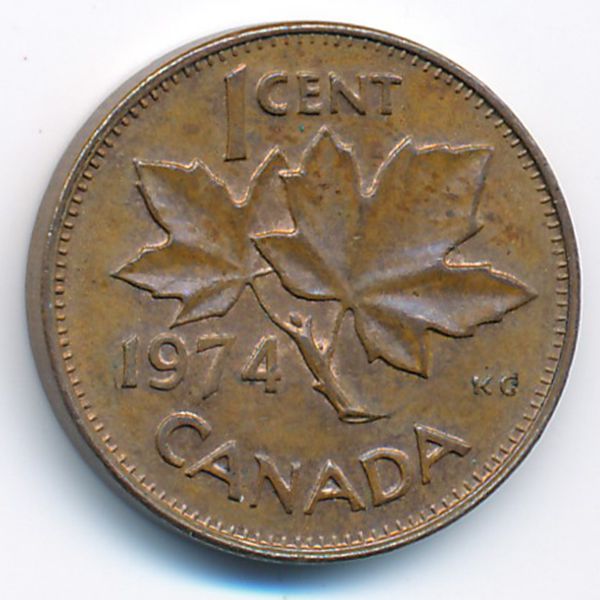 Канада, 1 цент (1974 г.)