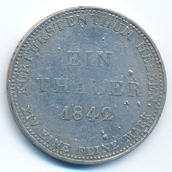 Гессен-Кассель, 1 талер (1842 г.)